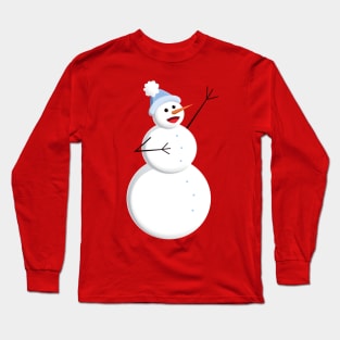 Cute Smiling Happy Snowman Long Sleeve T-Shirt